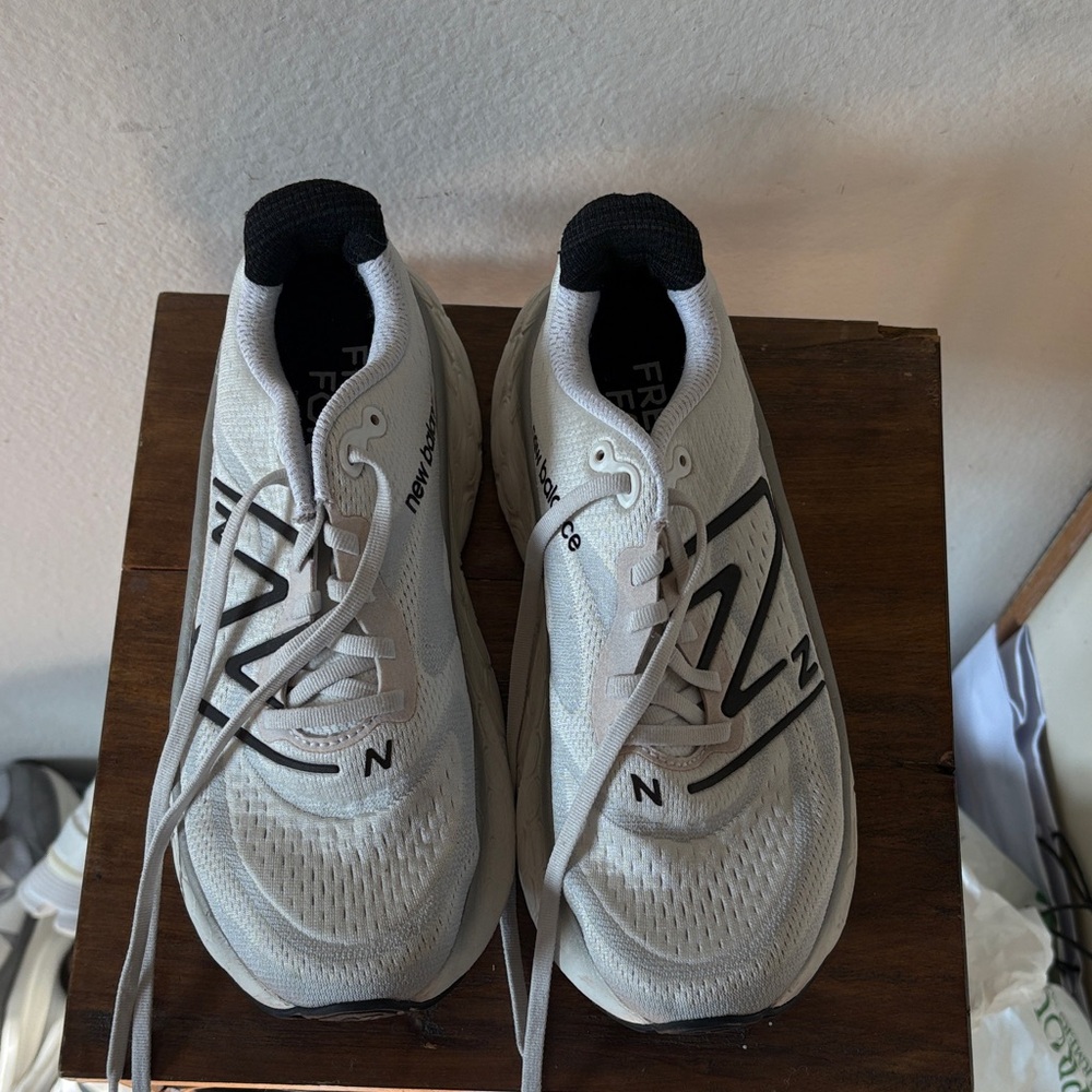 New Balance White and Black Athletic Shoes